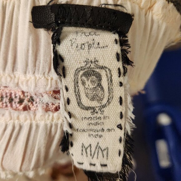 Free People Y2K striped racerback tunic t-shirt size Medium pink and brown - Picture 5 of 6